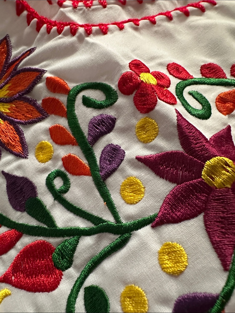 Reserved order Embroidered Floral Top with Bright Multicolor Flowers